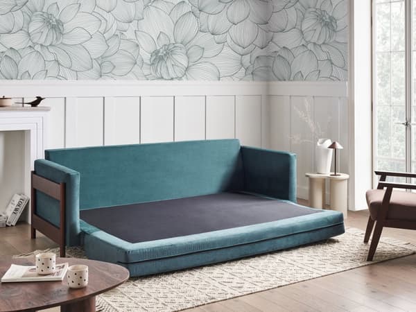 Sovesofa Grøn Polyester 3 Personers Smart Sofaseng med Udtræk Kompakt Sofa Sove Udtræksseng Komfort Sovebriks til Teenager
