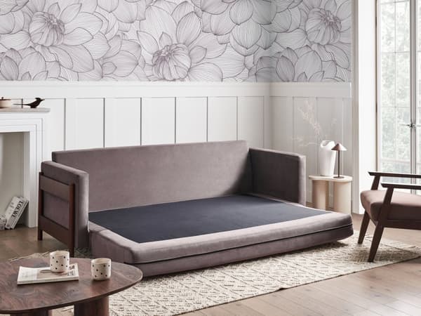 Sovesofa Taupe Polyester 3 Personers Smart Sofaseng med Udtræk Kompakt Sofa Sove Udtræksseng Komfort Sovebriks til Teenager