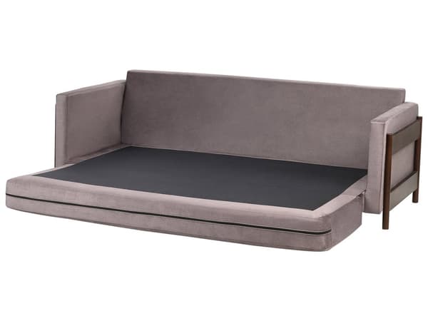 Sovesofa Taupe Polyester 3 Personers Smart Sofaseng med Udtræk Kompakt Sofa Sove Udtræksseng Komfort Sovebriks til Teenager