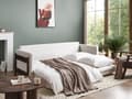Miniatyrbillede 5 af 11: Sovesofa Off White Polyester 3 Personers Smart Sofaseng med Udtræk Kompakt Sofa Sove Udtræksseng Komfort Sovebriks til Teenager