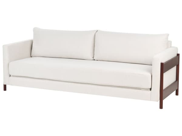 Sovesofa Off White Polyester 3 Personers Smart Sofaseng med Udtræk Kompakt Sofa Sove Udtræksseng Komfort Sovebriks til Teenager