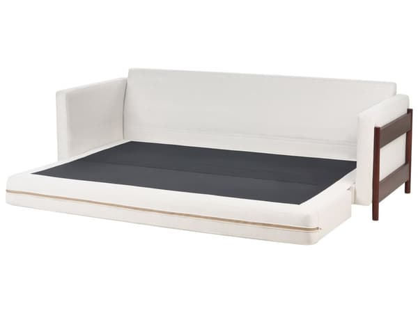 Sovesofa Off White Polyester 3 Personers Smart Sofaseng med Udtræk Kompakt Sofa Sove Udtræksseng Komfort Sovebriks til Teenager