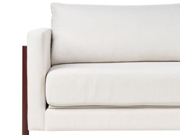 Sovesofa Off White Polyester 3 Personers Smart Sofaseng med Udtræk Kompakt Sofa Sove Udtræksseng Komfort Sovebriks til Teenager