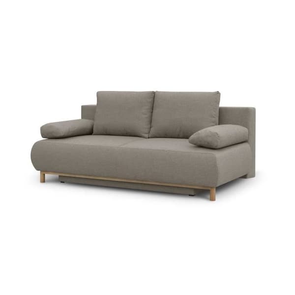 Bäddsoffa 3 platser MIKA - Beigetyg - Förvaringslåda - L 192 x H 84 x P 93 cm