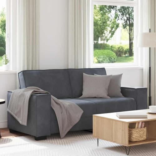 Soffa 2-sits mörkgrå 140 cm sammet