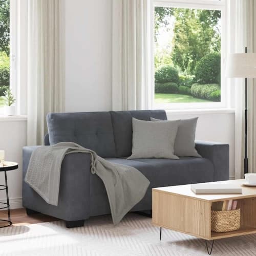 Loveseat soffa mörkgrå 120 cm sammet