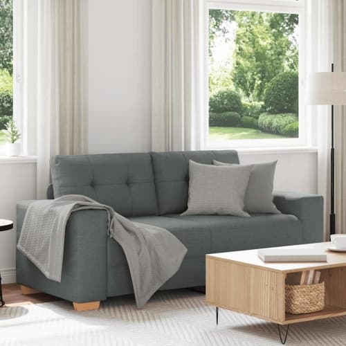Loveseat soffa mörkgrå 140 cm tyg