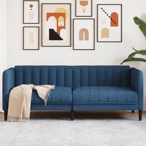 Soffa 2-sits blå tyg