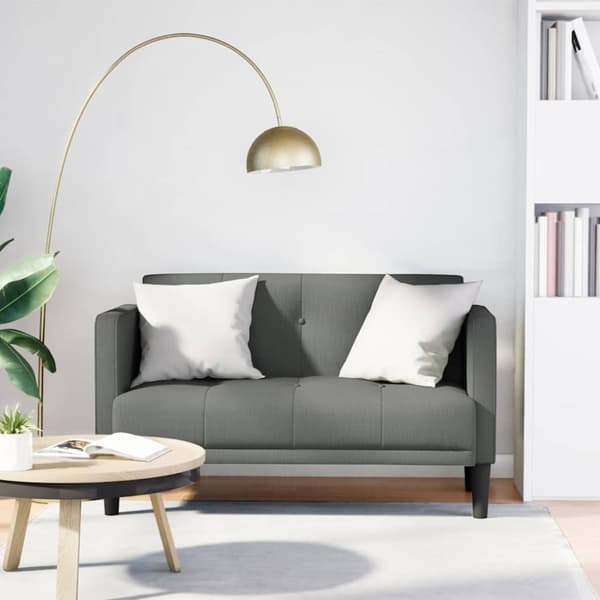 Loveseat soffa mörkgrå 111 cm tyg