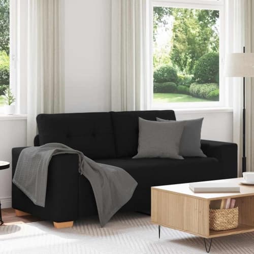 Loveseat soffa svart 140 cm tyg