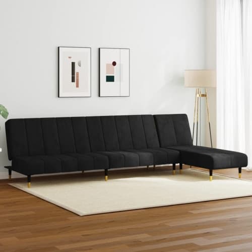 Soffgrupp 2 delar svart sammet