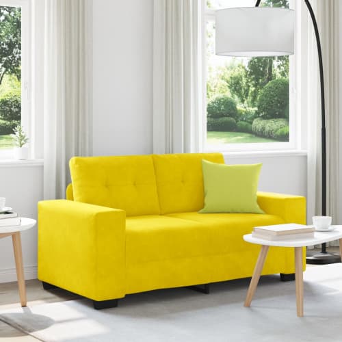 Soffan för två, Gul 120 cm, Sammet