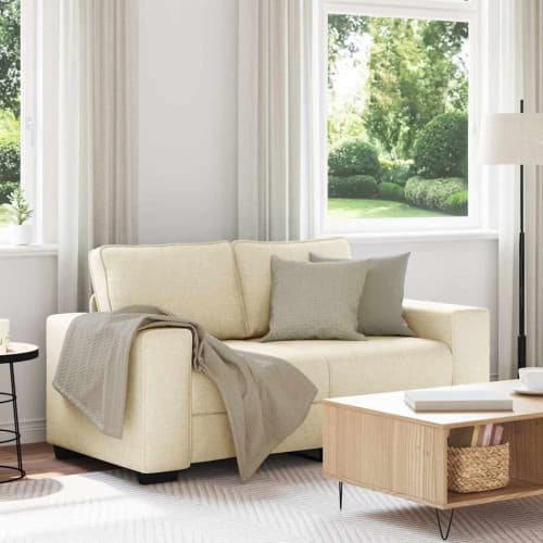 2-sitssoffa gräddvit 120 cm tyg