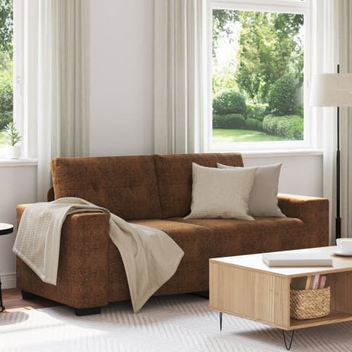 Soffa Loveseat Brun 140 cm i Konstläder