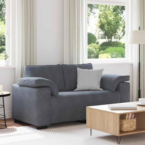 Loveseat soffa mörkgrå 120 cm sammet
