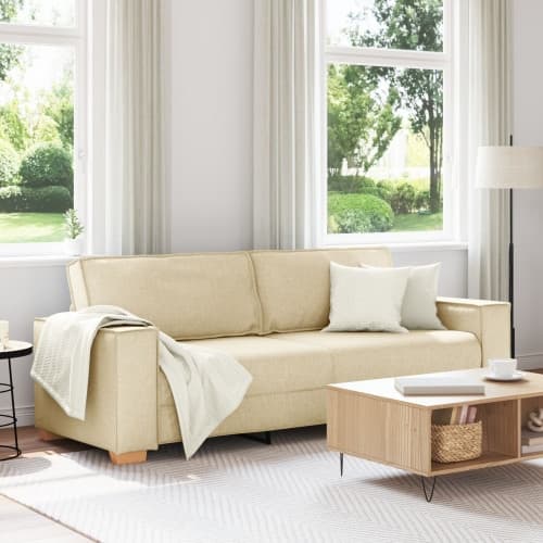3-sitssoffa i grädde 180 cm tyg