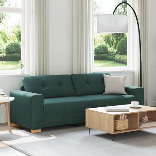 3-sitssoffa Mörkgrön 180 cm Tyg