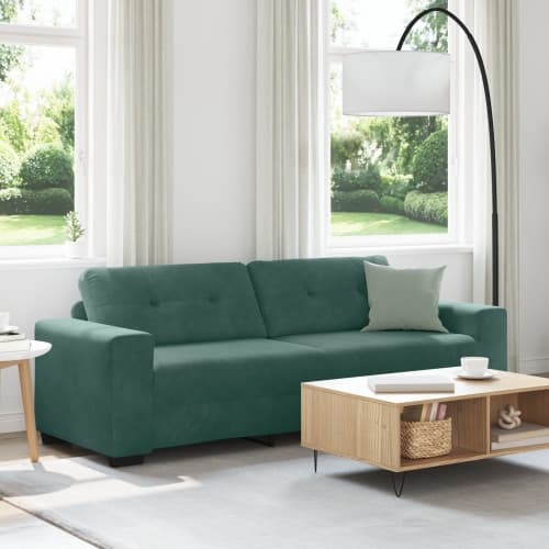3-sits soffa mörkgrön 180 cm i sammet
