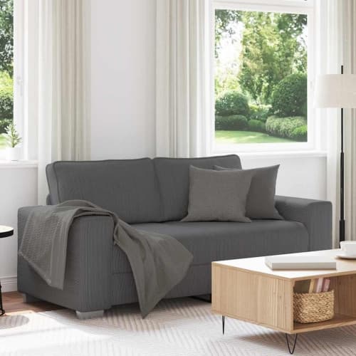 Loveseat soffa mörkgrå 140 cm manchestertyg