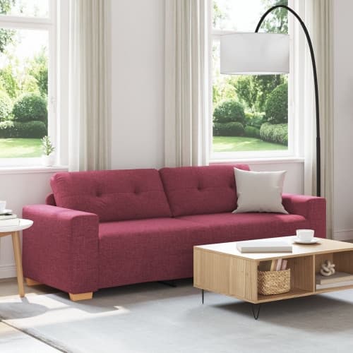 3-sitssoffa Vinröd 180 cm Tyg