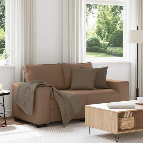 2-sitssoffa brun 120 cm tyg