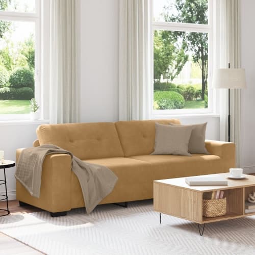 3-sitssoffa Brun 180 cm Sammet