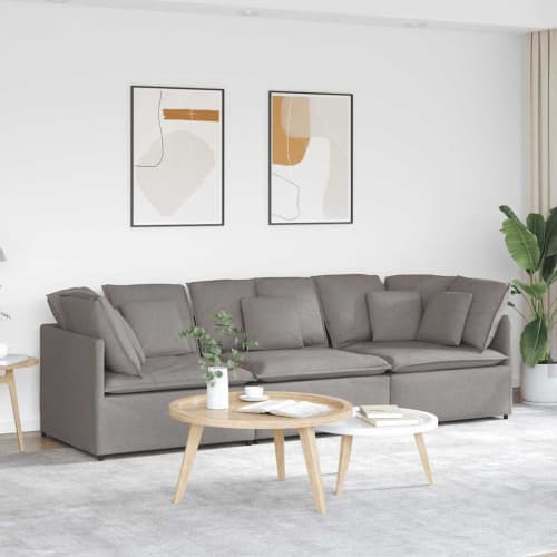 Modulsoffa med kuddar i taupe