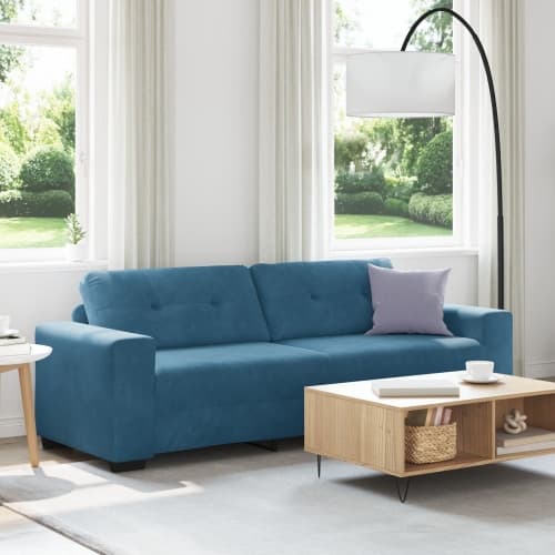 3-sitssoffa Blå 180 cm Sammet