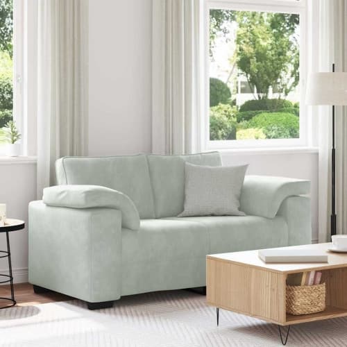 Loveseat soffa ljusgrå 120 cm sammet