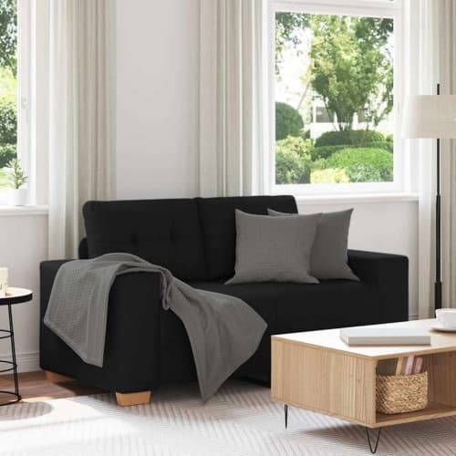 Loveseat soffa svart 120 cm tyg