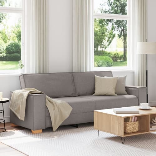 3-sits soffa i taupe 180 cm tyg