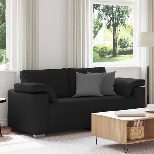 Soffa Loveseat Svart 140 cm Tyg