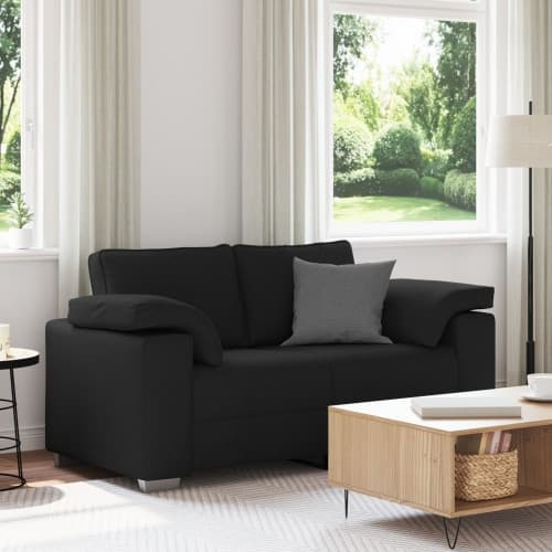Soffa Loveseat Svart 120 cm Tyg