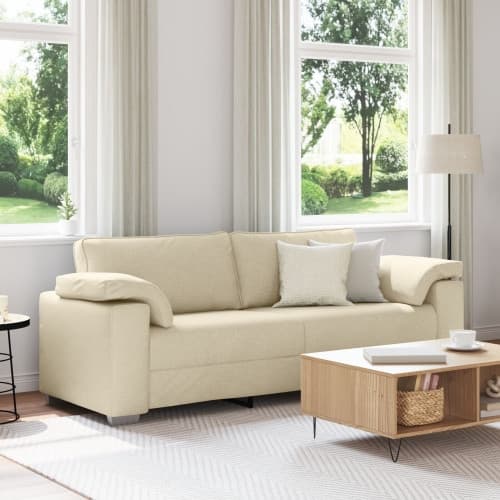 3-sitssoffa i grädde, 178 cm, tyg