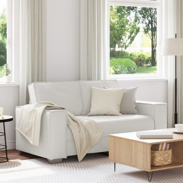 Soffa för två, Vit 120 cm i konstläder