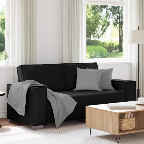 Bäddsoffa Svart 140 cm Konstläder