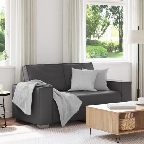 Soffa Loveseat Grå 120 cm i Konstläder