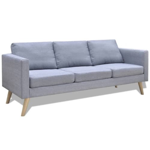 Soffa 3-sits i tyg ljusgrå
