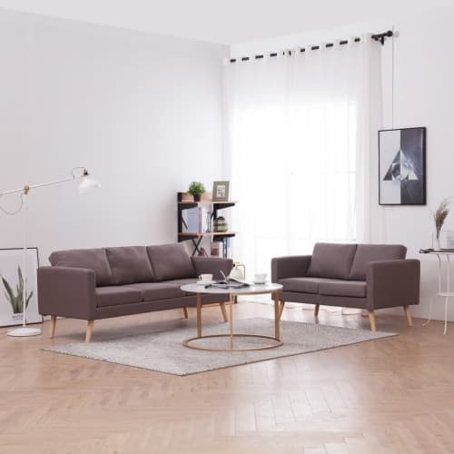 Soffgrupp 2 delar tyg taupe
