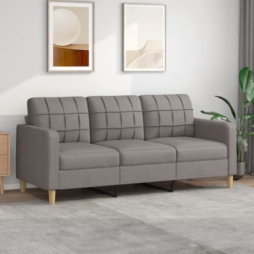 3-sitssoffa taupe 180 cm tyg