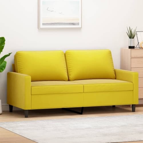 2-sitssoffa gul 140 cm sammet