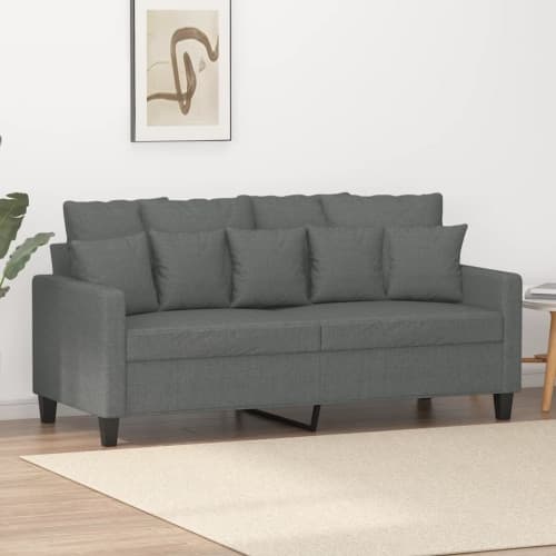 Soffa 2-sits mörkgrå 140 cm tyg