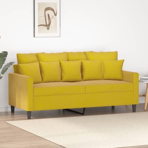 2-sitssoffa gul 140 cm sammet