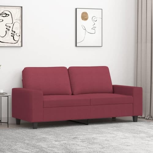 2-sitssoffa vinröd 140 cm tyg