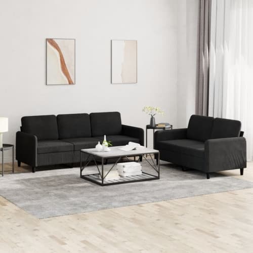 Soffgrupp 2 delar svart sammet
