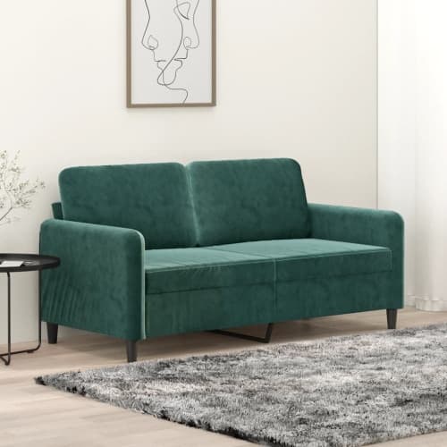Soffa 2-sits mörkgrön 140 cm sammet