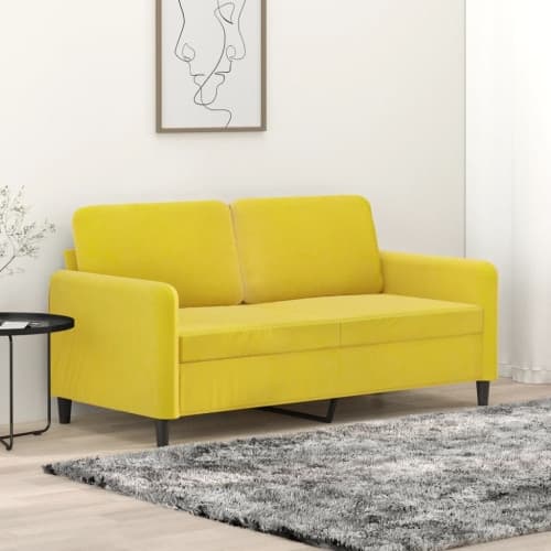 2-sitssoffa gul 140 cm sammet