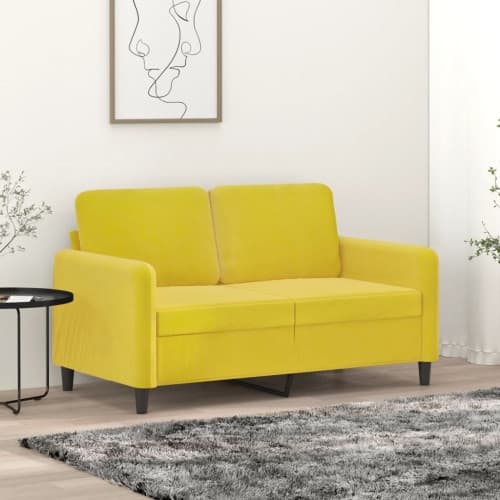 2-sitssoffa gul 120 cm sammet
