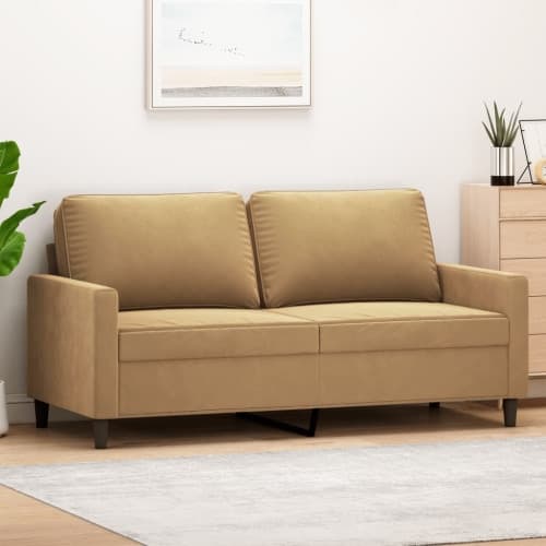 Soffa 2-sits brun 140 cm sammet
