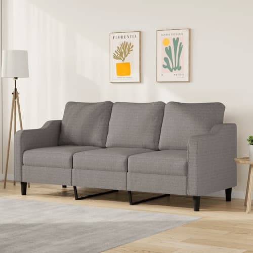3-sitssoffa taupe 180 cm tyg
